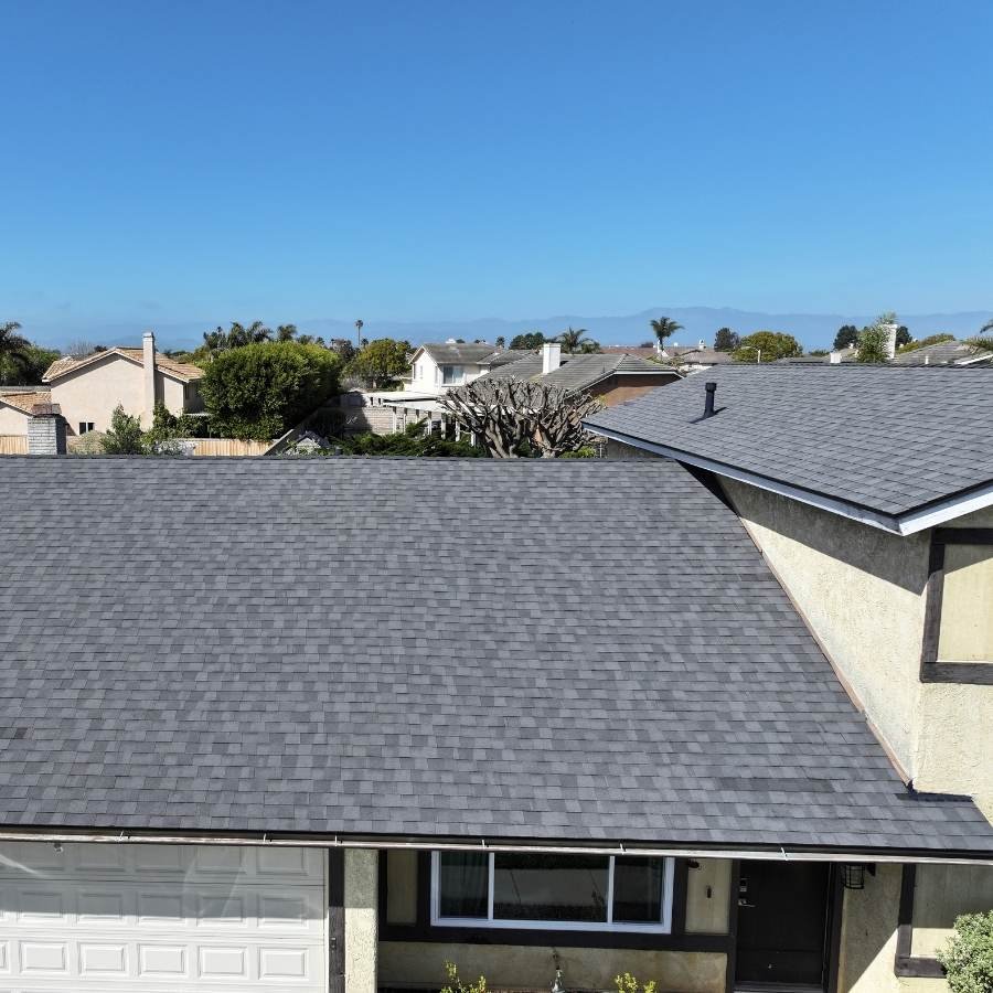 Los Angeles roofing project featuring a newly installed asphalt shingle roof on a residential home.